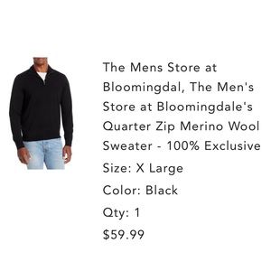 Bloomingdale’s Merino wool sweater, extra large, new without tag